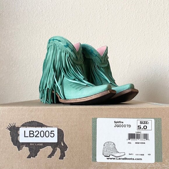 Junk Gypsy SPITFIRE Lane Boots 5  Womens Cowboy Bootie Turquoise Cowgirl Western - Picture 10 of 10